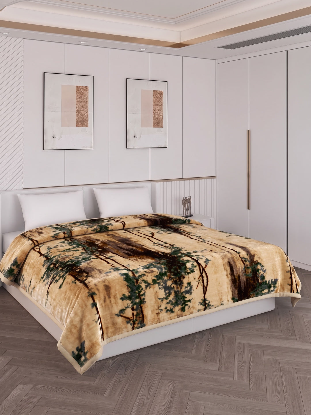 Printed Double Bed 2 Ply 870 GSM Blanket for Winter (Moon Valley), Weight 4.6 kg