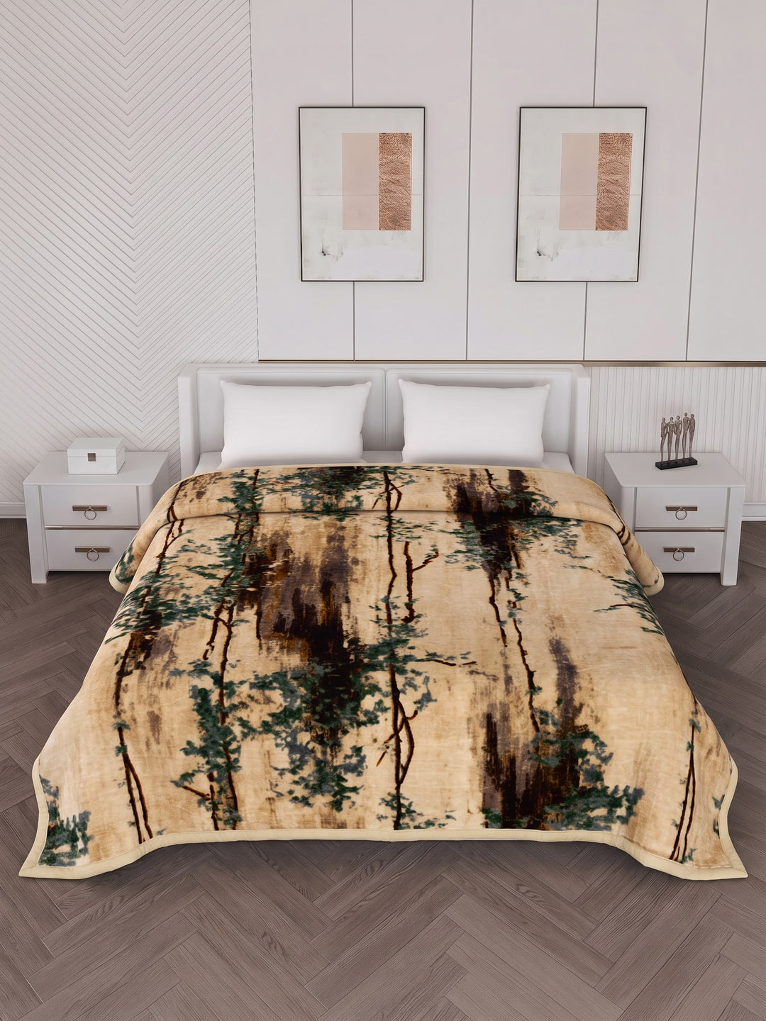 Printed Double Bed 2 Ply 870 GSM Blanket for Winter (Moon Valley), Weight 4.6 kg