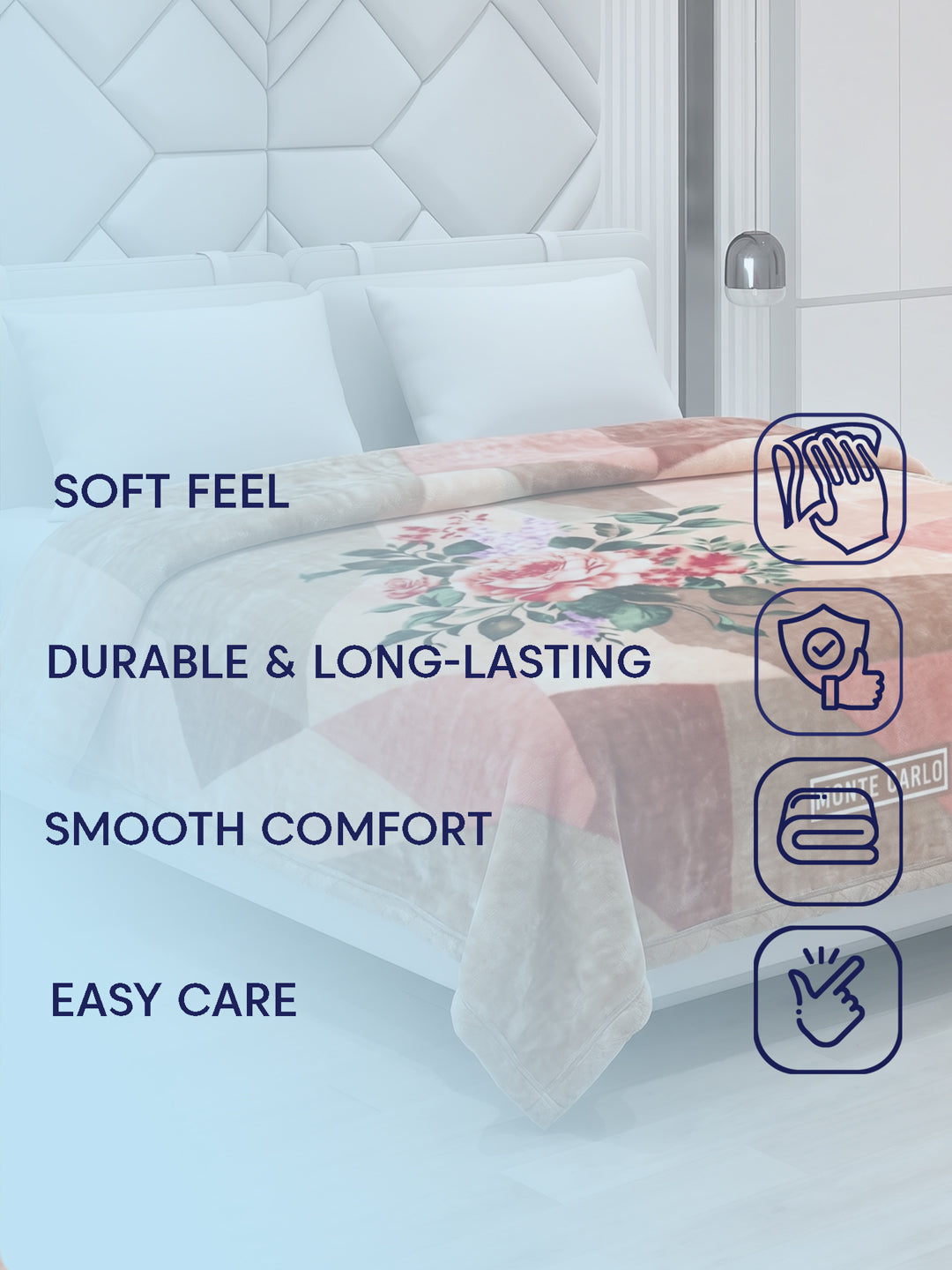 Printed Double Bed 2 Ply 870 GSM Blanket for Winter (Moon Valley Plus), Weight 4.6 kg