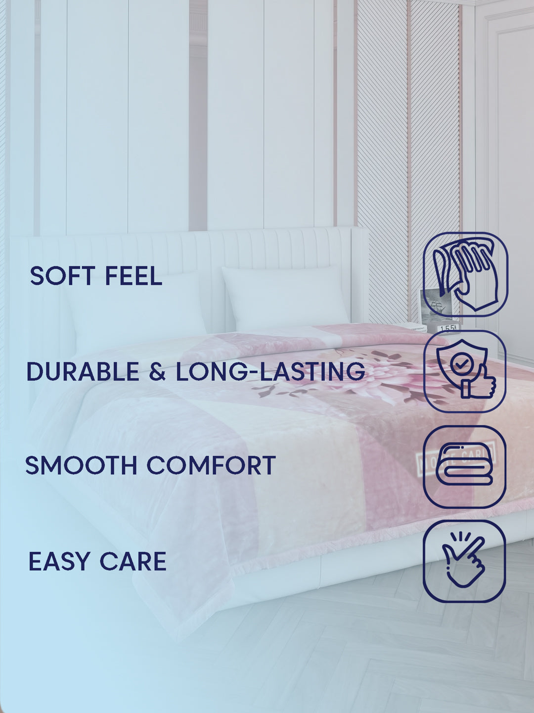 Printed Double Bed 2 Ply 870 GSM Blanket for Winter (Moon Valley Plus), Weight 4.6 kg