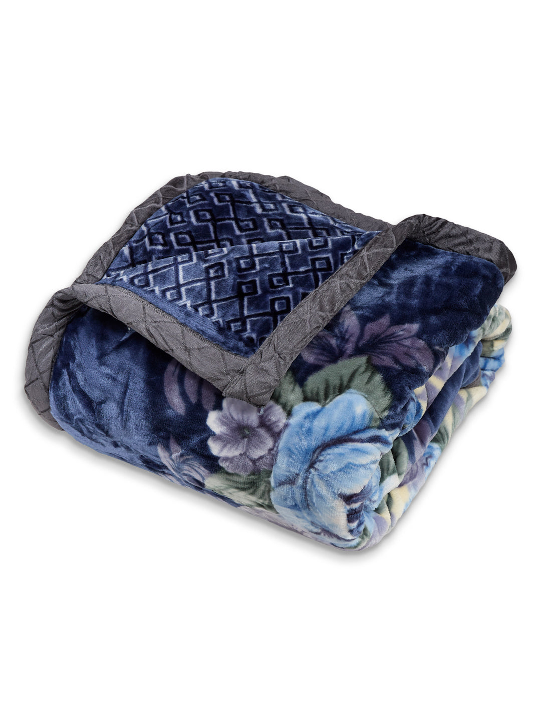 Floral Print Double Bed 3 Ply 950 GSM Blanket for Winter (Nagina), Weight 5 kg