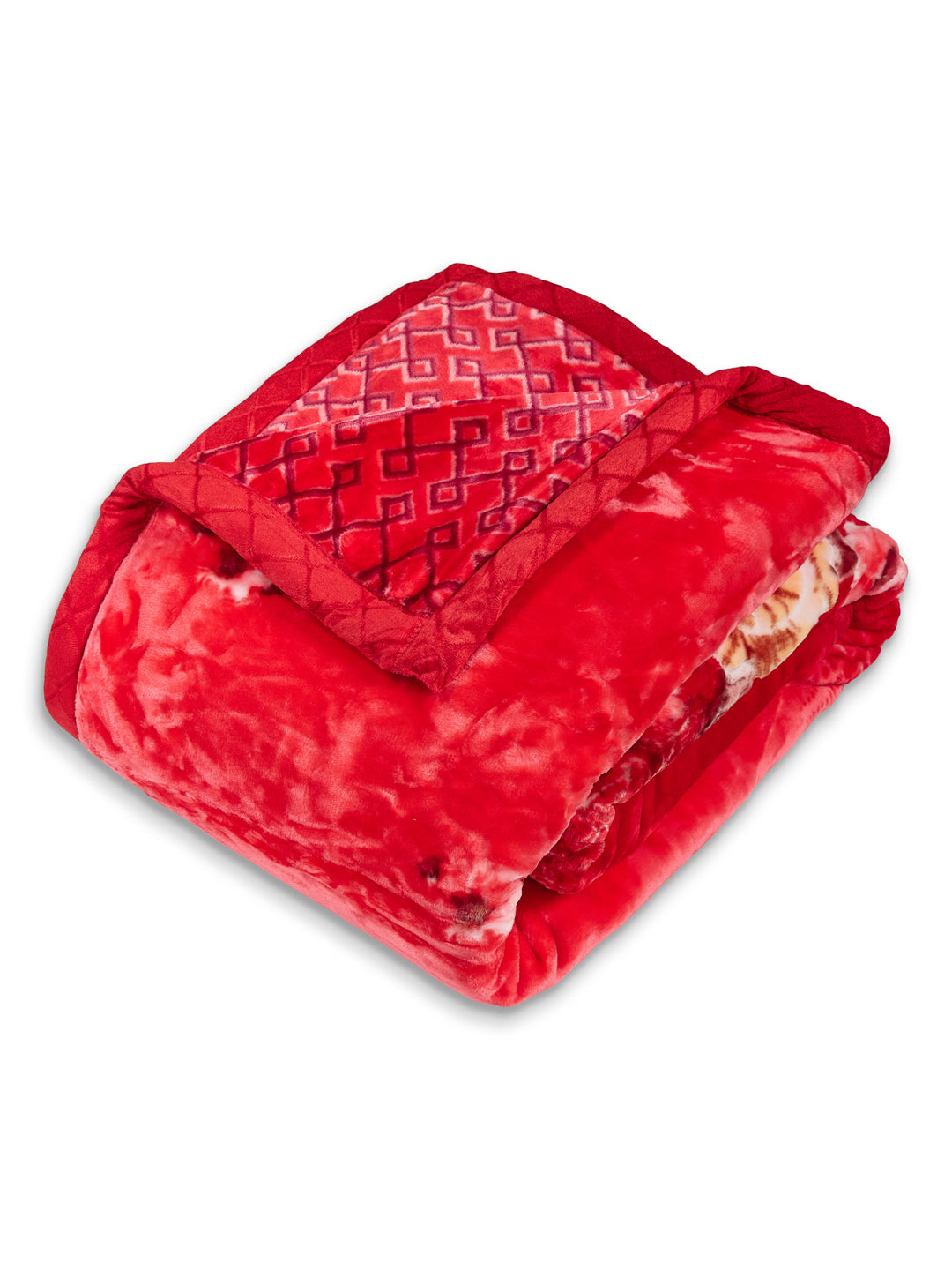 Floral Print Double Bed 3 Ply 950 GSM Blanket for Winter (Nagina), Weight 5 kg