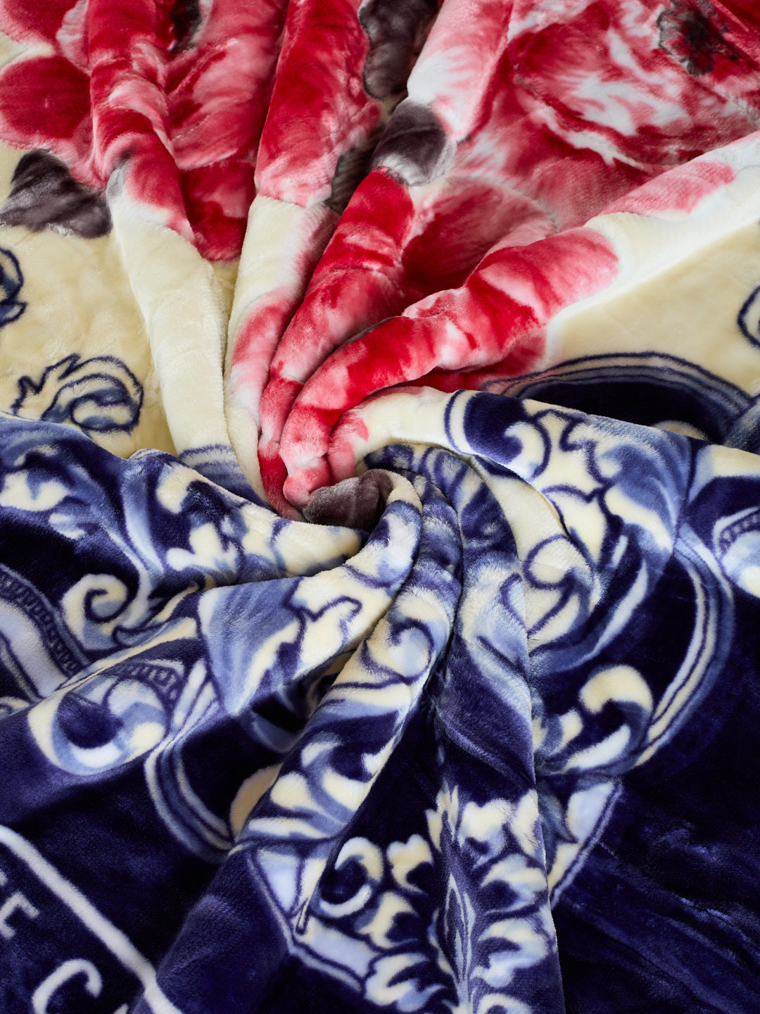 Floral Print Double Bed 3 Ply 950 GSM Blanket for Winter (Nagina), Weight 5 kg
