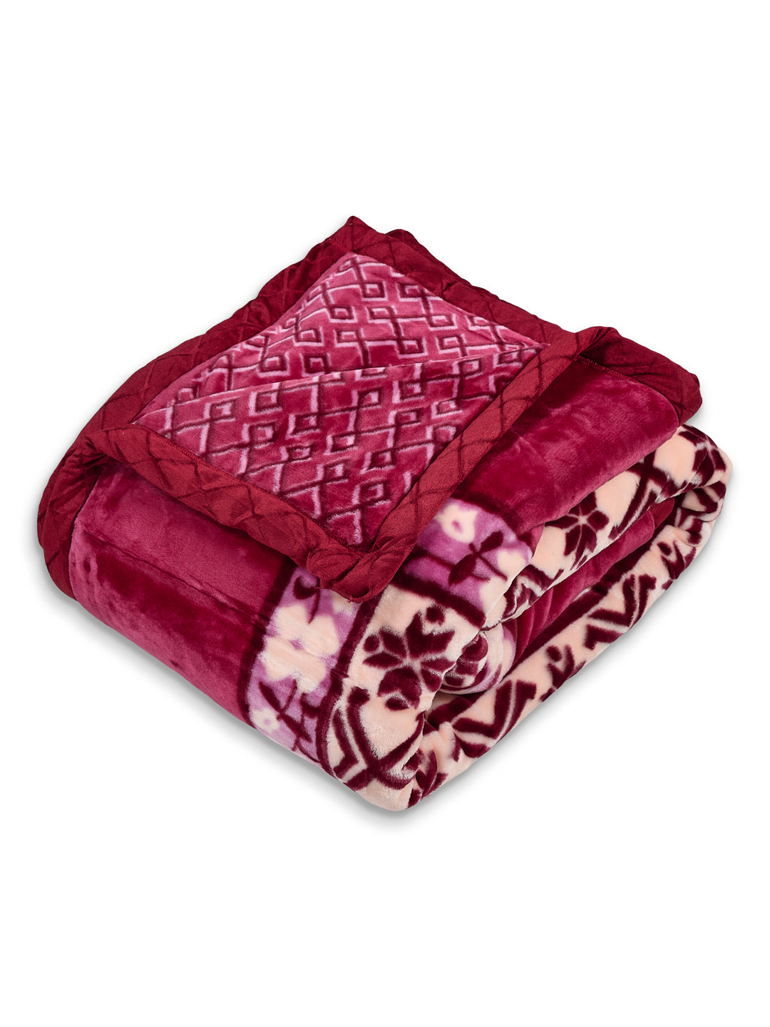 Floral Print Double Bed 3 Ply 950 GSM Blanket for Winter (Nagina), Weight 5 kg