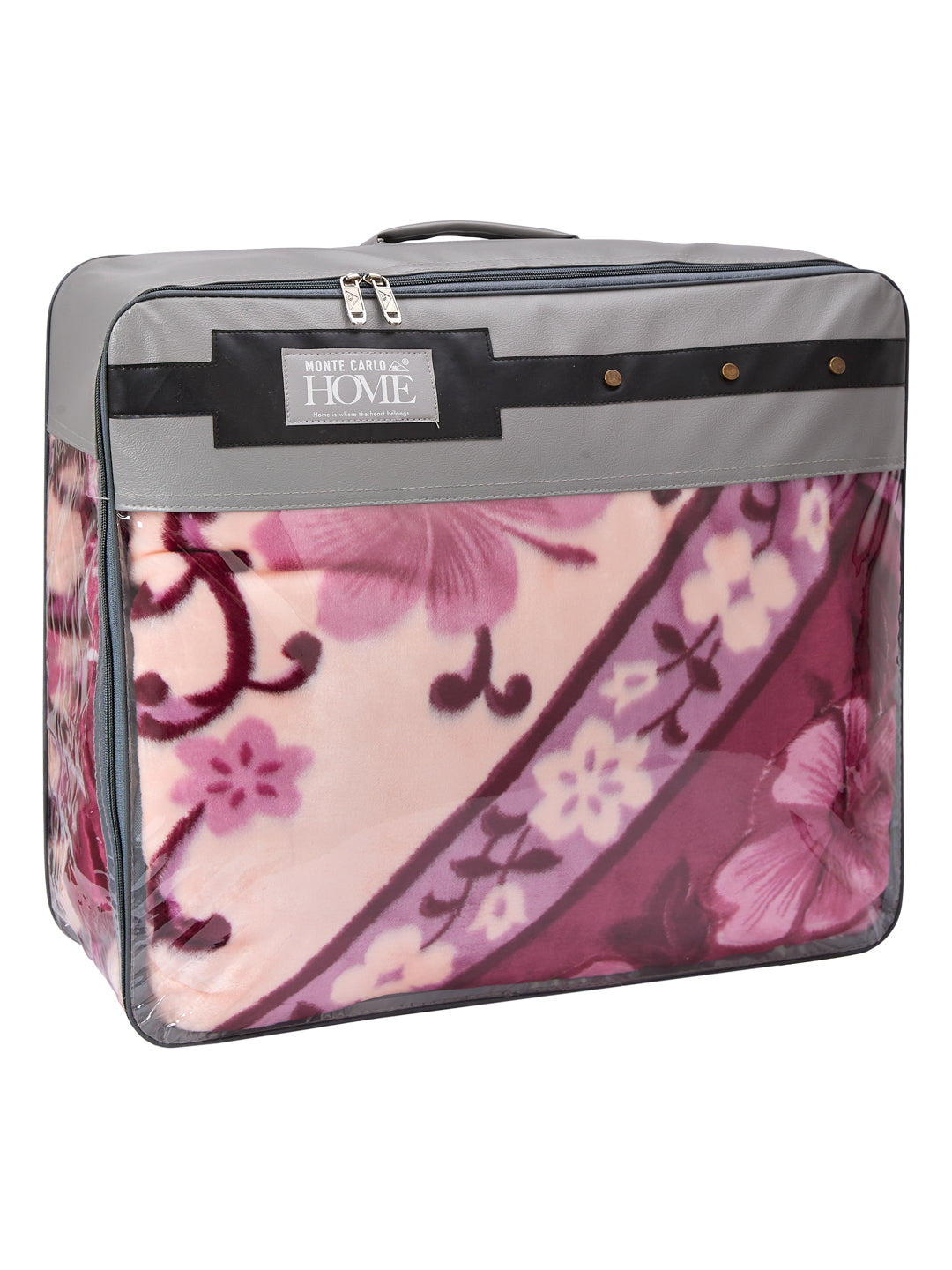 Floral Print Double Bed 3 Ply 950 GSM Blanket for Winter (Nagina), Weight 5 kg