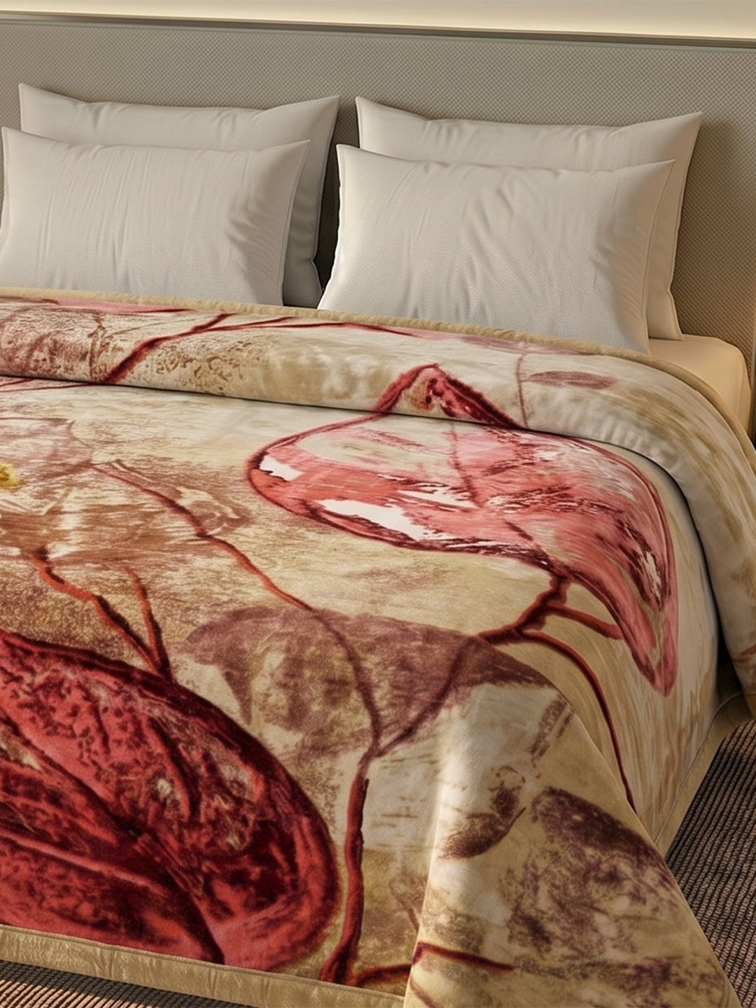 Printed Double Bed 2 Ply 990 GSM Blanket for Winter (Parker), Weight 5.25 kg