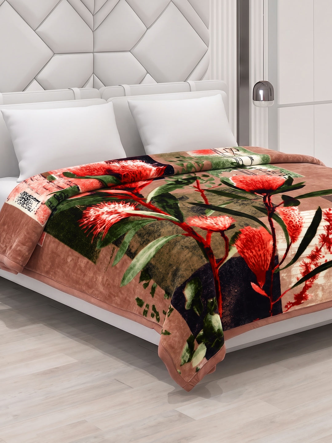 Printed Double Bed 2 Ply 990 GSM Blanket for Winter (Parker), Weight 5.25 kg
