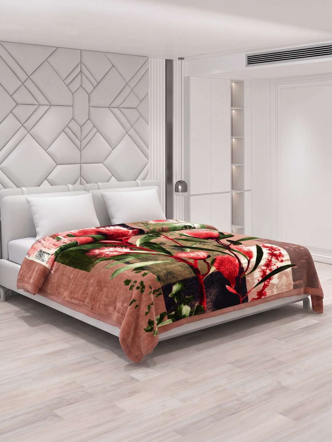 Printed Double Bed 2 Ply 990 GSM Blanket for Winter (Parker), Weight 5.25 kg