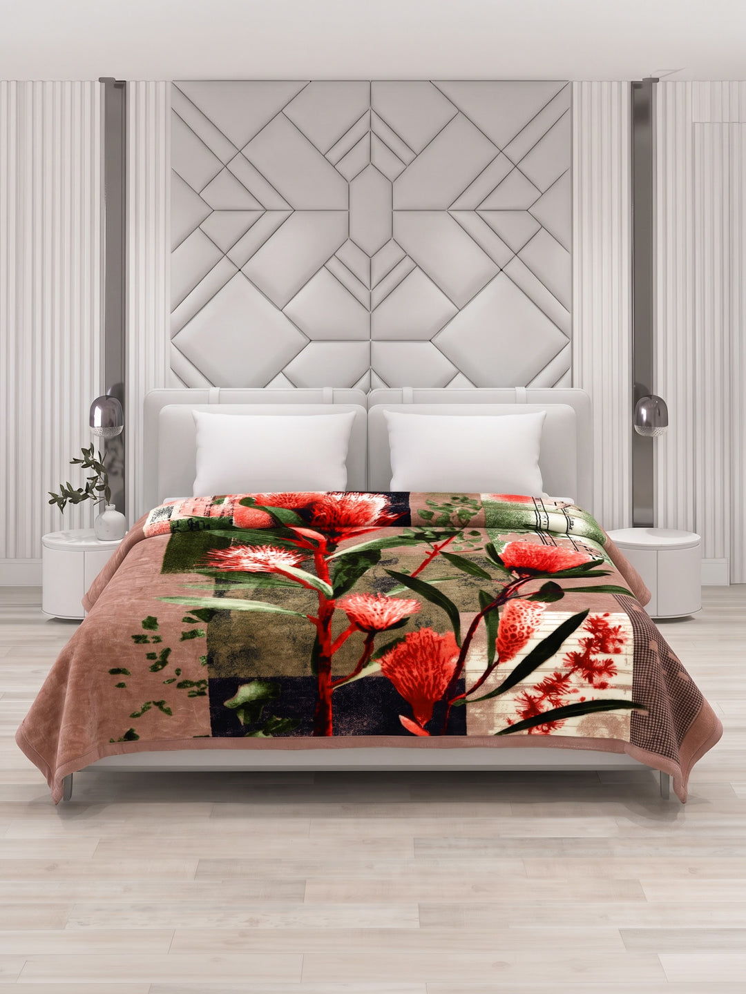 Printed Double Bed 2 Ply 990 GSM Blanket for Winter (Parker), Weight 5.25 kg