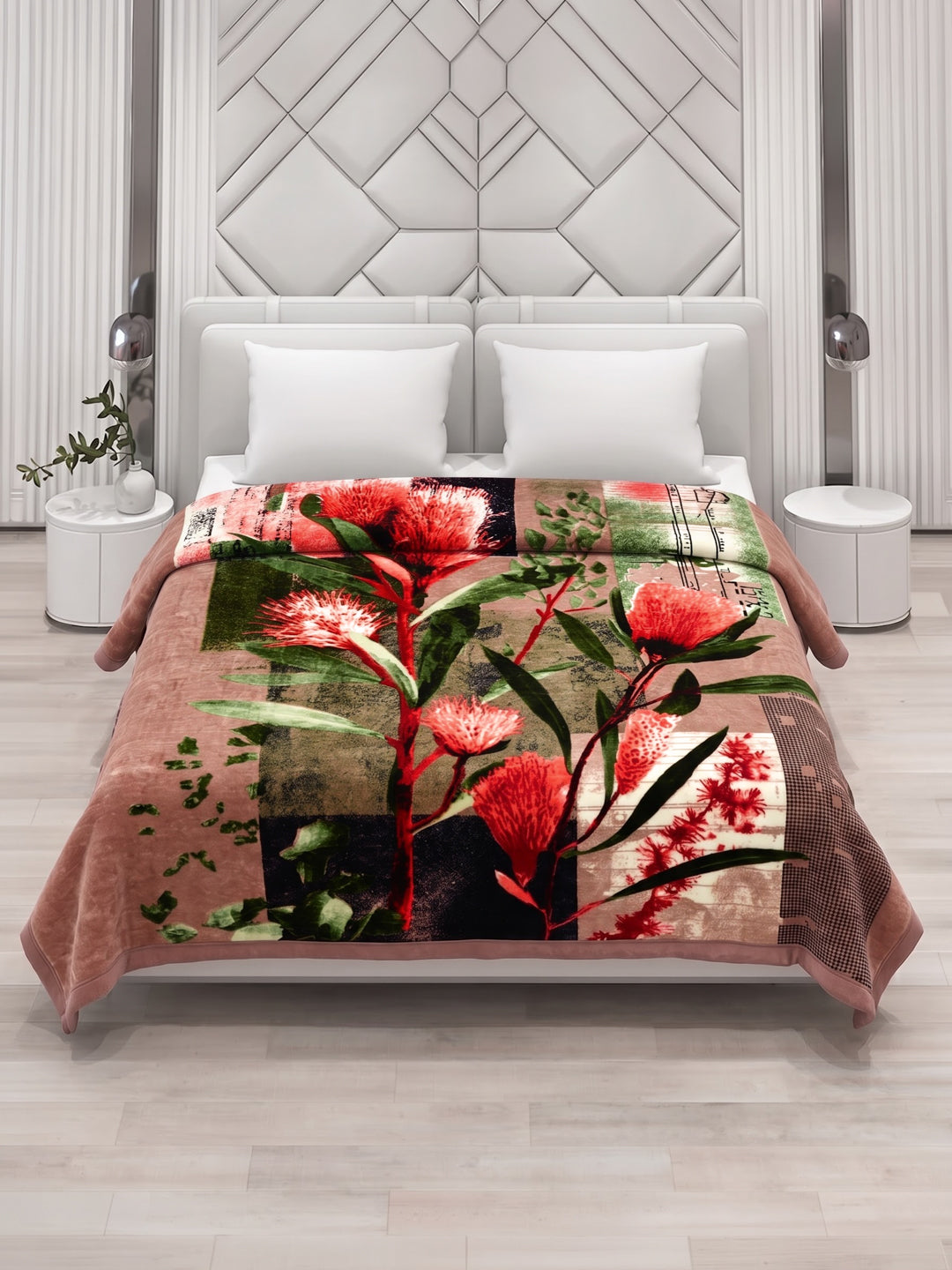 Printed Double Bed 2 Ply 990 GSM Blanket for Winter (Parker), Weight 5.25 kg