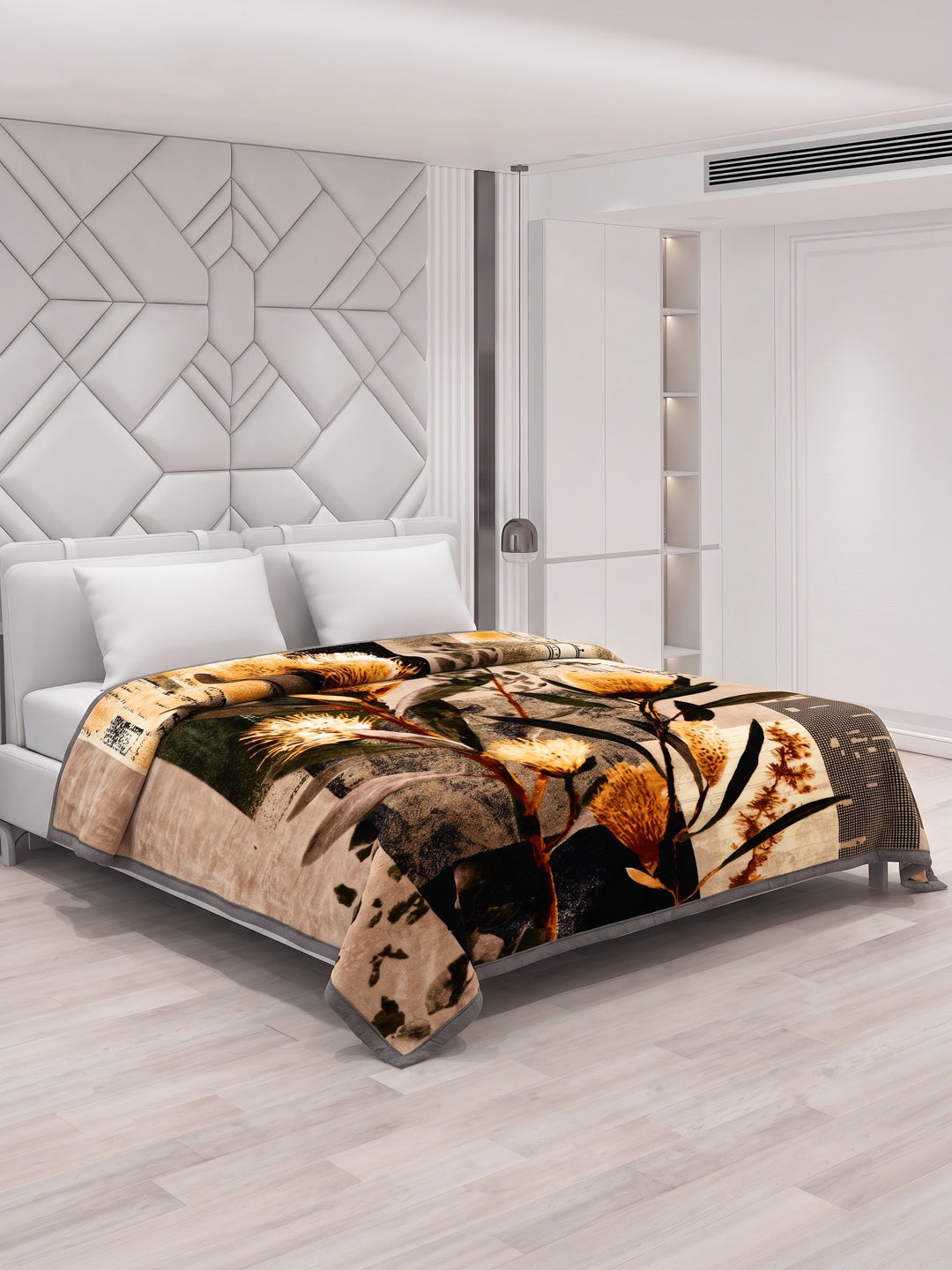 Printed Double Bed 2 Ply 990 GSM Blanket for Winter (Parker), Weight 5.25 kg