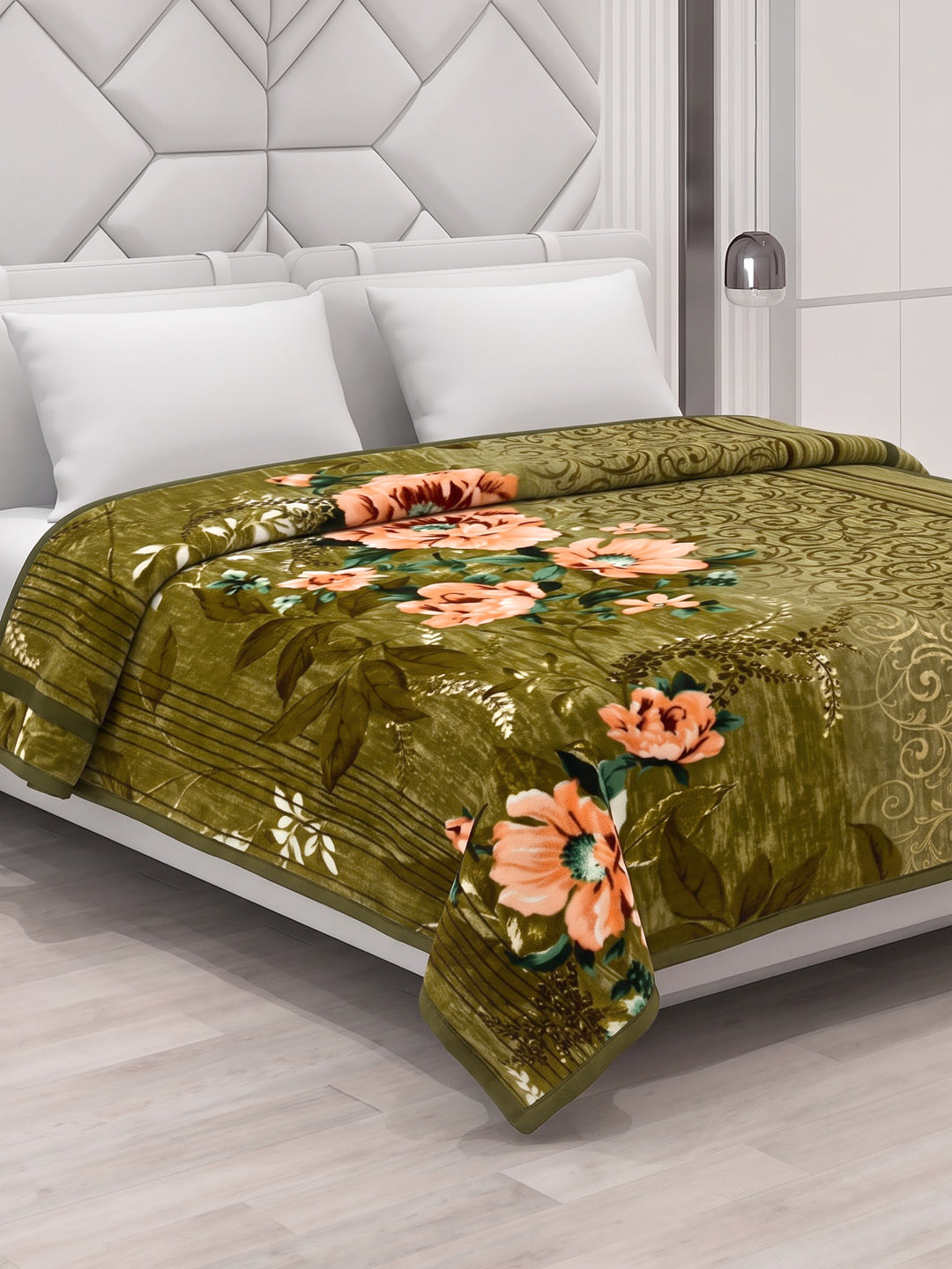 Printed Double Bed 2 Ply 990 GSM Blanket for Winter (Parker), Weight 5.25 kg