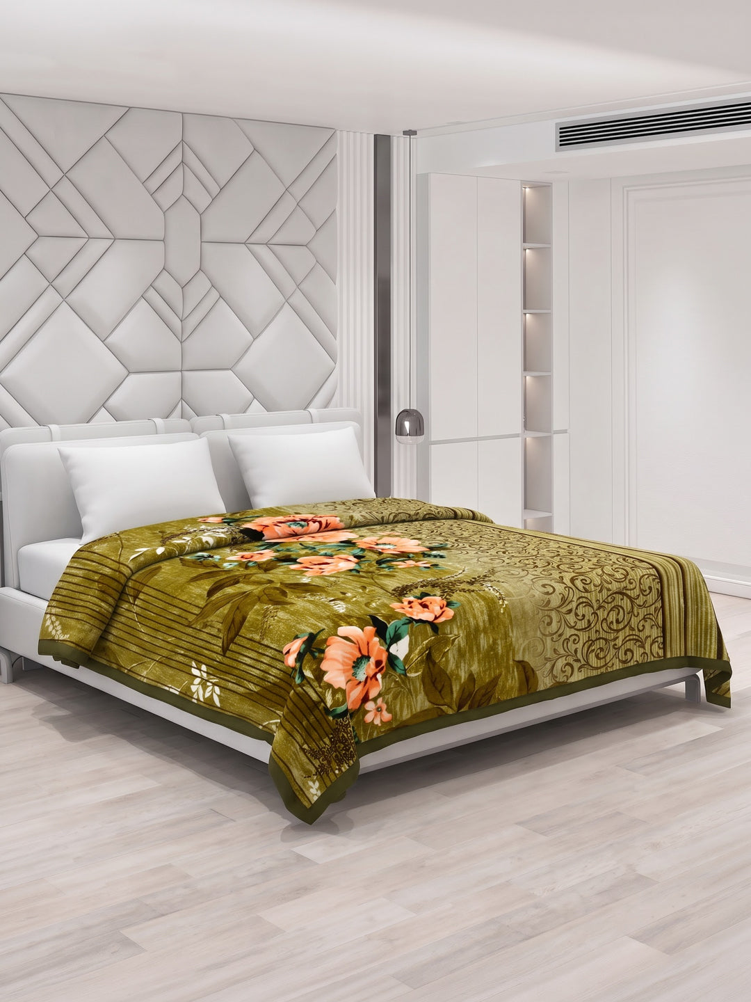 Printed Double Bed 2 Ply 990 GSM Blanket for Winter (Parker), Weight 5.25 kg