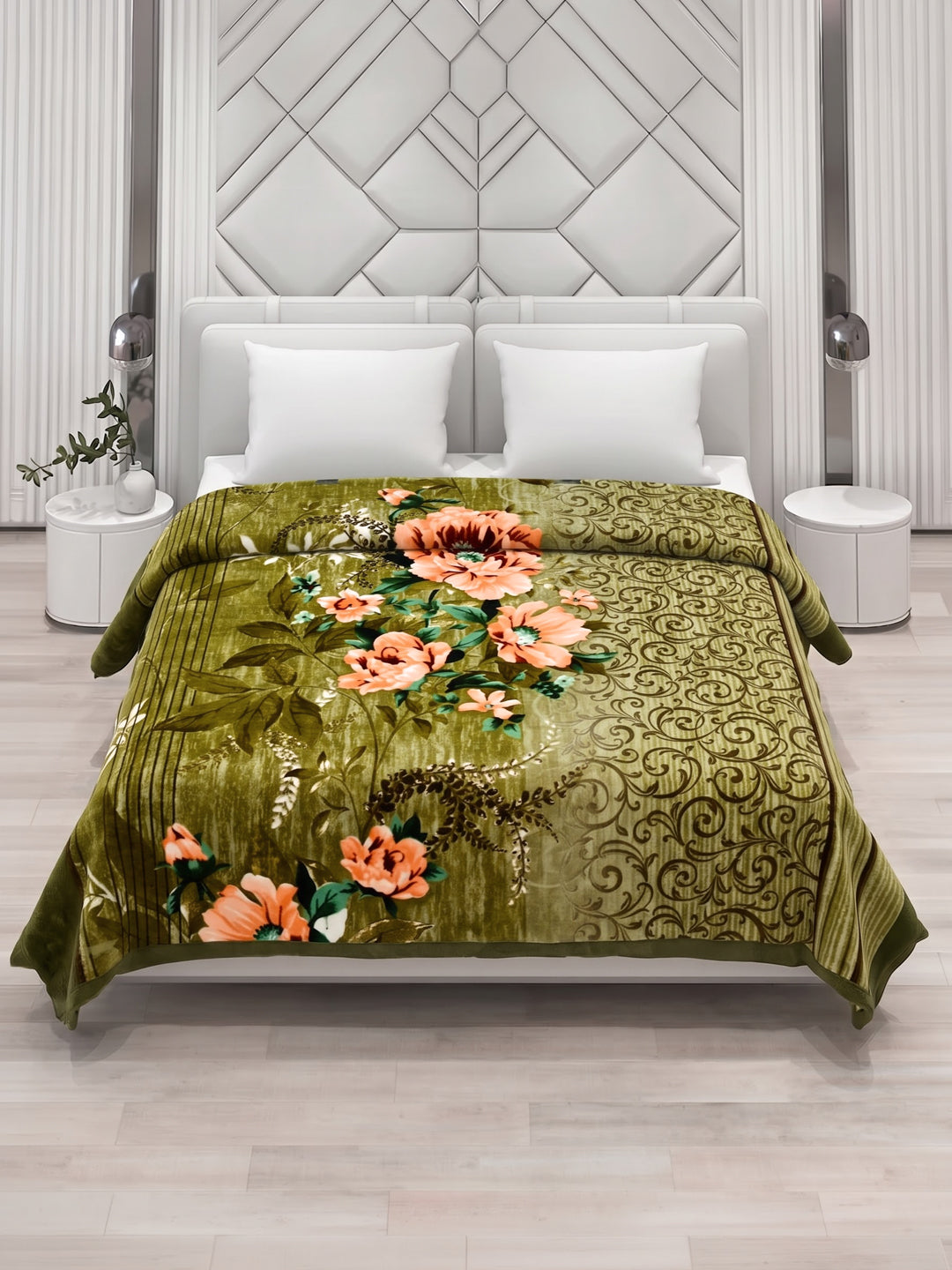 Printed Double Bed 2 Ply 990 GSM Blanket for Winter (Parker), Weight 5.25 kg