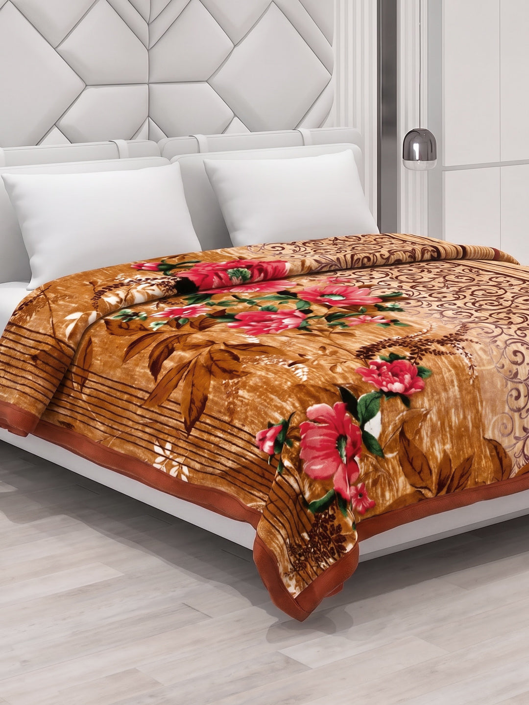 Printed Double Bed 2 Ply 990 GSM Blanket for Winter (Parker), Weight 5.25 kg