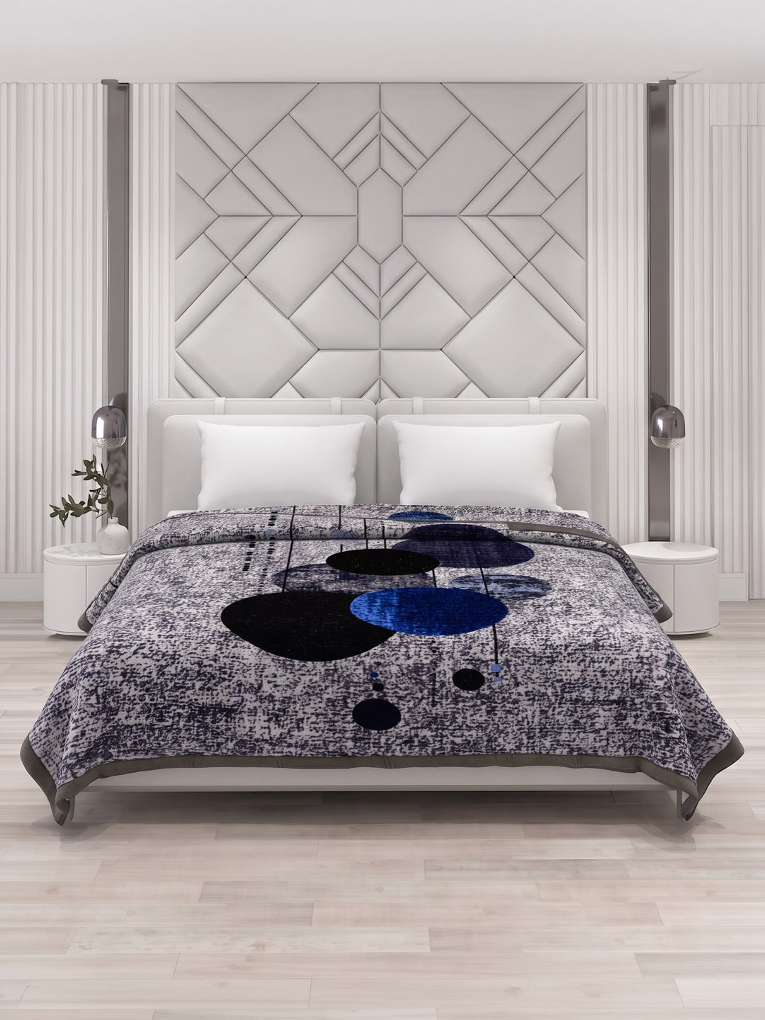 Printed Double Bed 2 Ply 990 GSM Blanket for Winter (Parker), Weight 5.25 kg