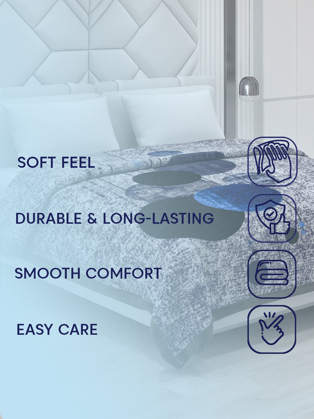 Printed Double Bed 2 Ply 990 GSM Blanket for Winter (Parker), Weight 5.25 kg