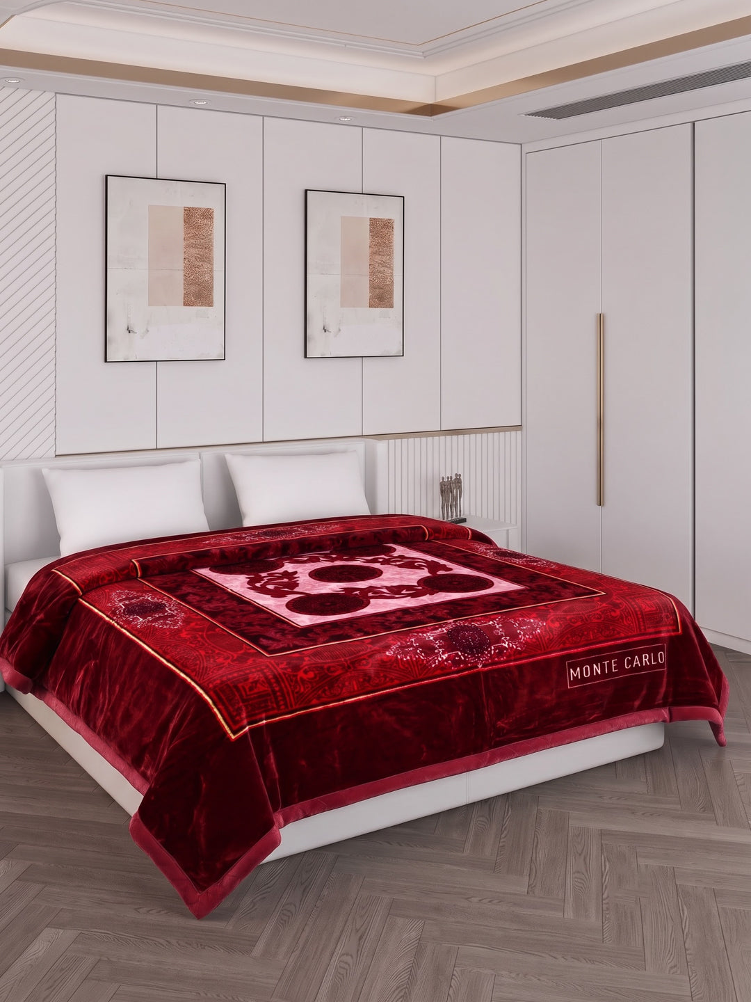 Floral Print Double Bed 2 Ply 1400 GSM Blanket for Winter (Rambo 3D), Weight 7.5 kg