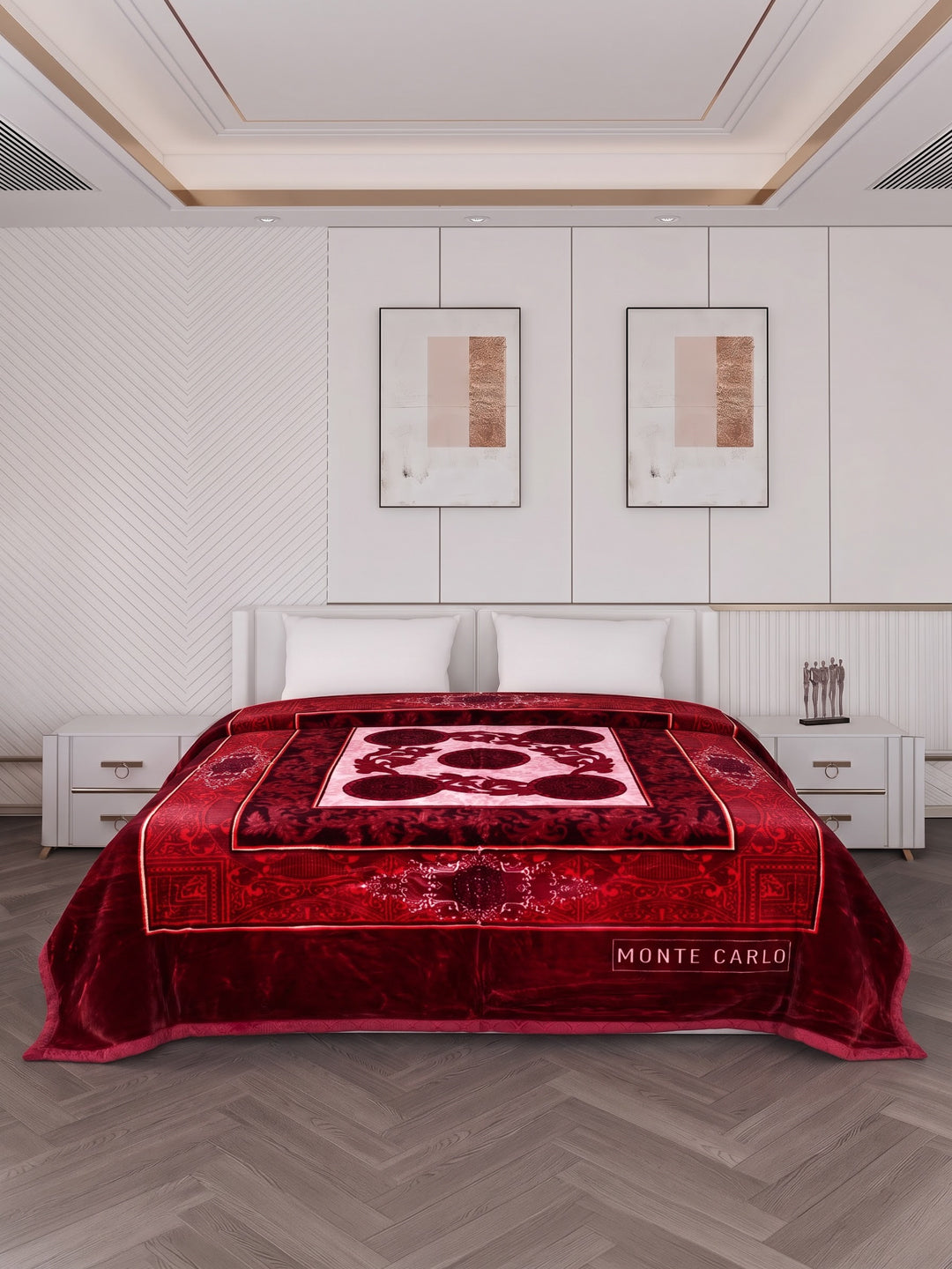 Floral Print Double Bed 2 Ply 1400 GSM Blanket for Winter (Rambo 3D), Weight 7.5 kg