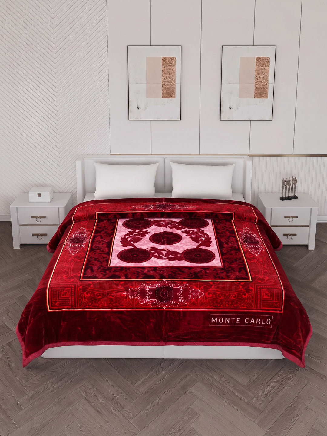 Floral Print Double Bed 2 Ply 1400 GSM Blanket for Winter (Rambo 3D), Weight 7.5 kg