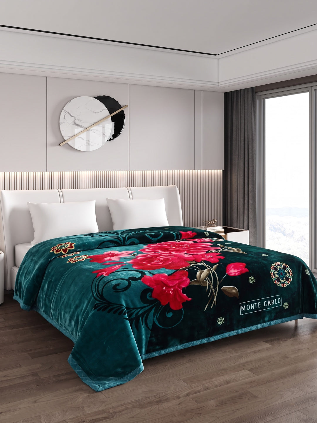 Floral Print Double Bed 2 Ply 1400 GSM Blanket for Winter (Rambo 3D), Weight 7.5 kg