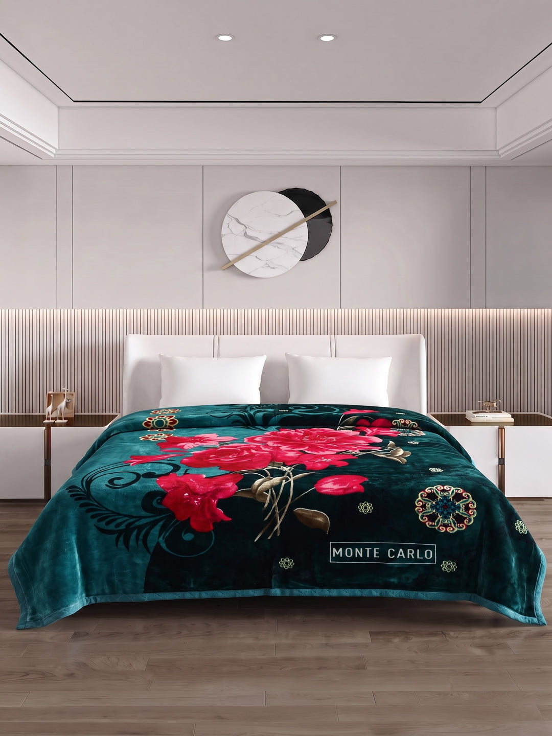Floral Print Double Bed 2 Ply 1400 GSM Blanket for Winter (Rambo 3D), Weight 7.5 kg