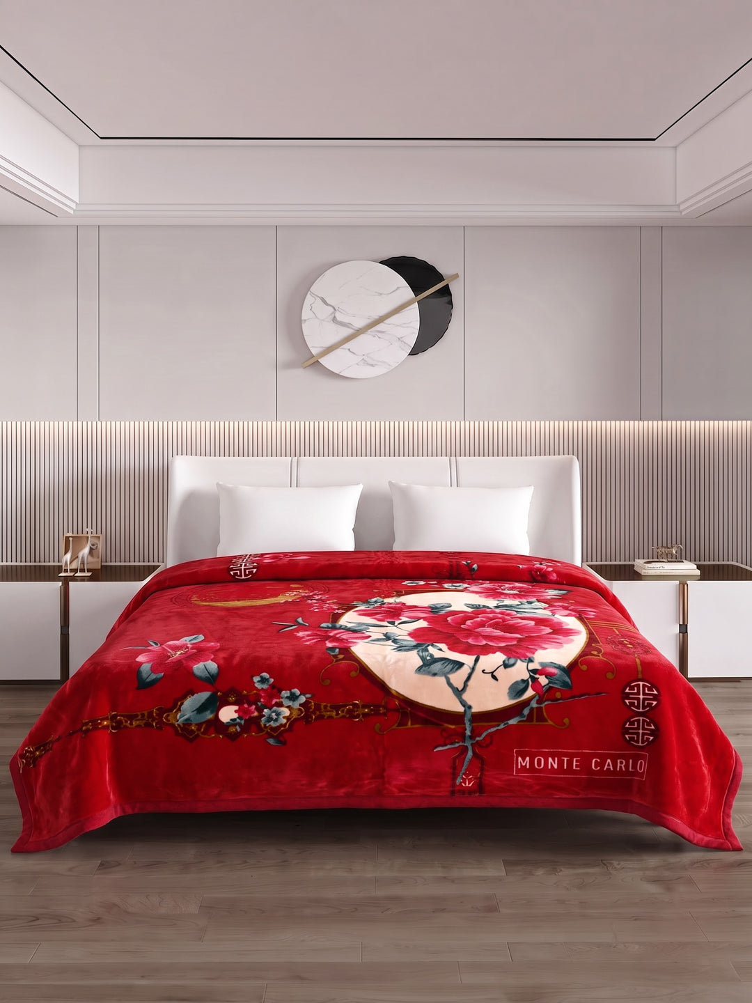 Floral Print Double Bed 2 Ply 1400 GSM Blanket for Winter (Rambo 3D), Weight 7.5 kg