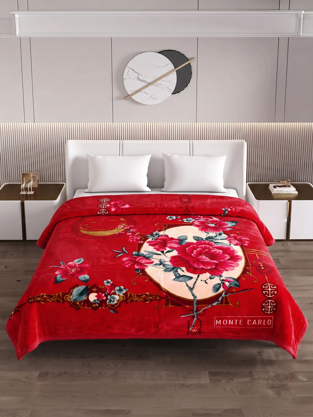 Floral Print Double Bed 2 Ply 1400 GSM Blanket for Winter (Rambo 3D), Weight 7.5 kg