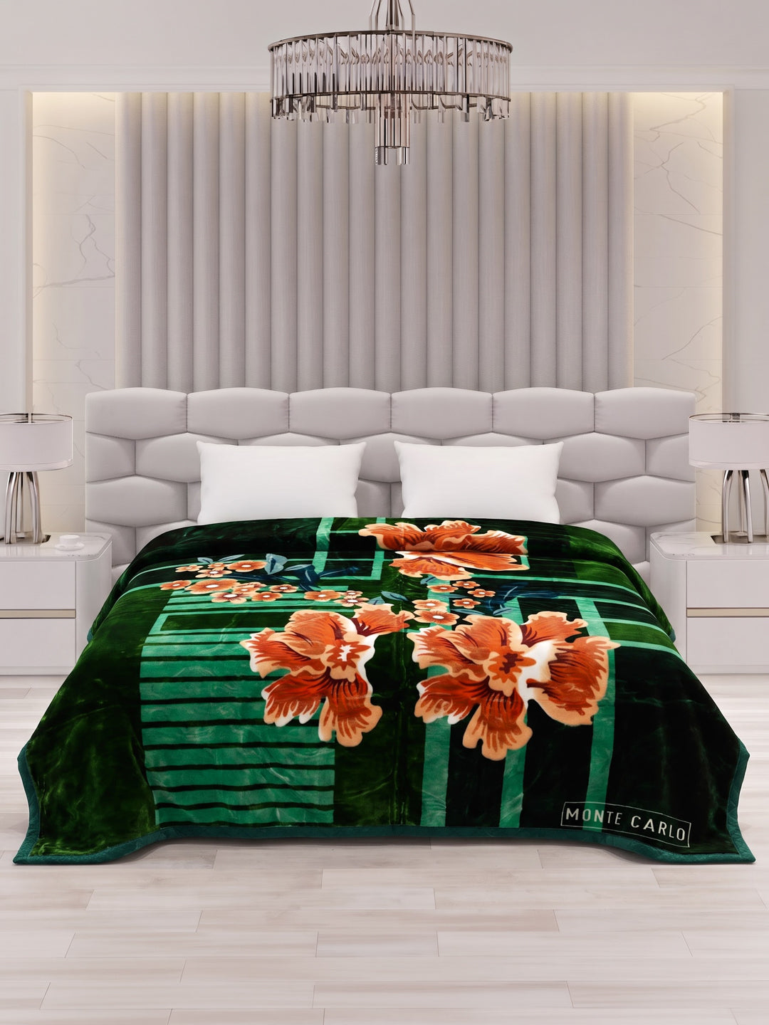 Floral Print Double Bed 2 Ply 1400 GSM Blanket for Winter (Rambo 3D), Weight 7.5 kg
