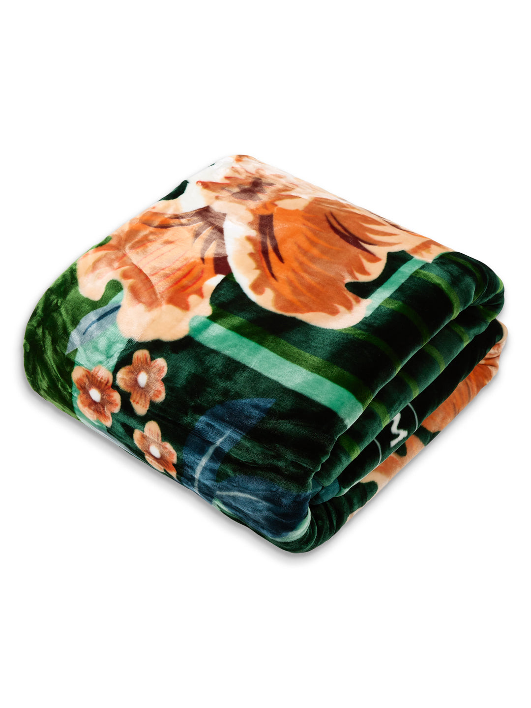Floral Print Double Bed 2 Ply 1400 GSM Blanket for Winter (Rambo 3D), Weight 7.5 kg