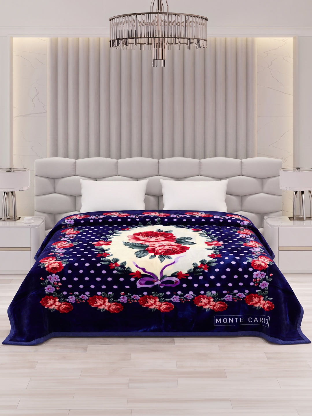 Floral Print Double Bed 2 Ply 1400 GSM Blanket for Winter (Rambo 3D), Weight 7.5 kg