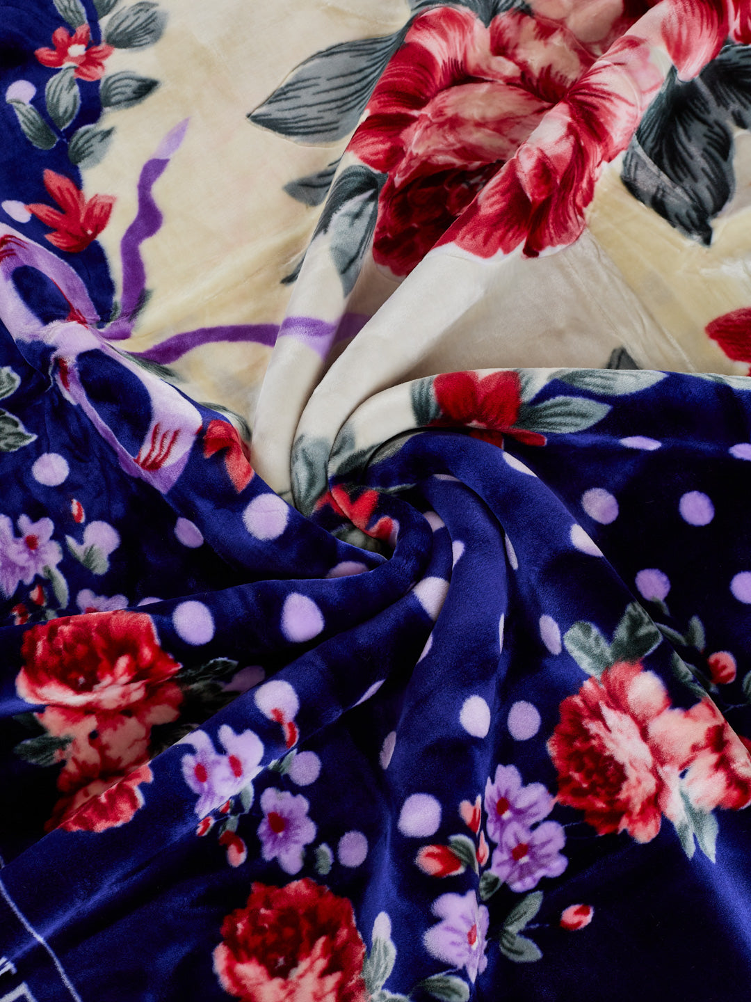 Floral Print Double Bed 2 Ply 1400 GSM Blanket for Winter (Rambo 3D), Weight 7.5 kg