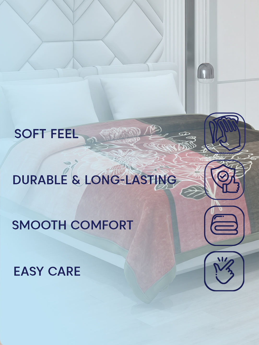 Printed Double Bed 1 Ply 500 GSM Blanket for Winter (Regal), Weight 2.4 kg