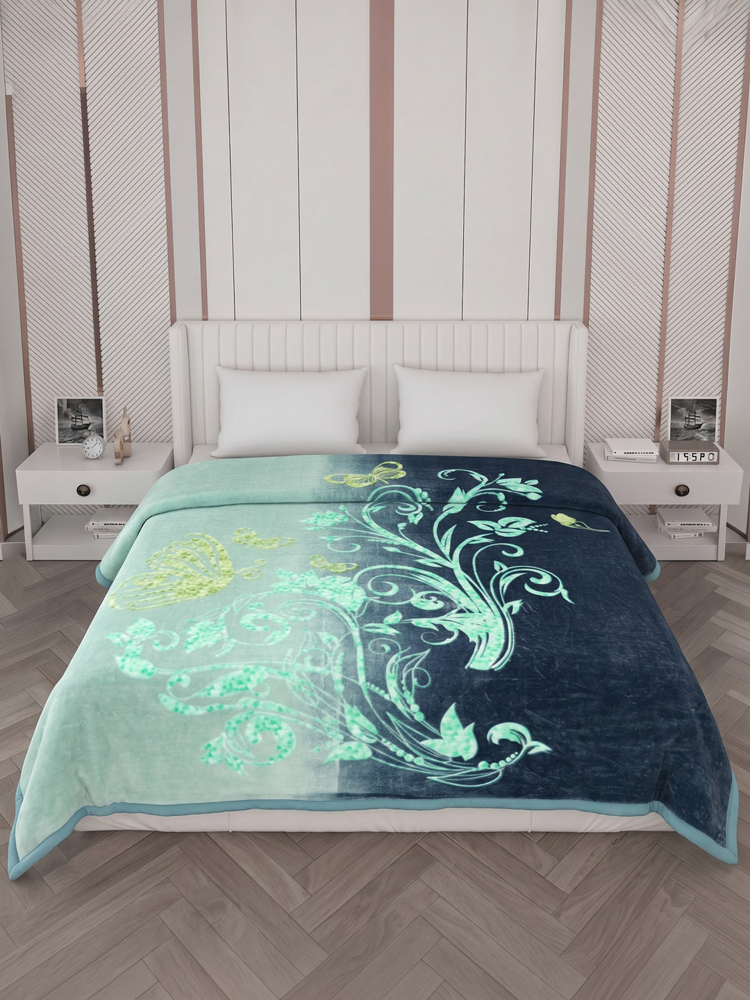 Printed Double Bed 1 Ply 500 GSM Blanket for Winter (Regal), Weight 2.4 kg