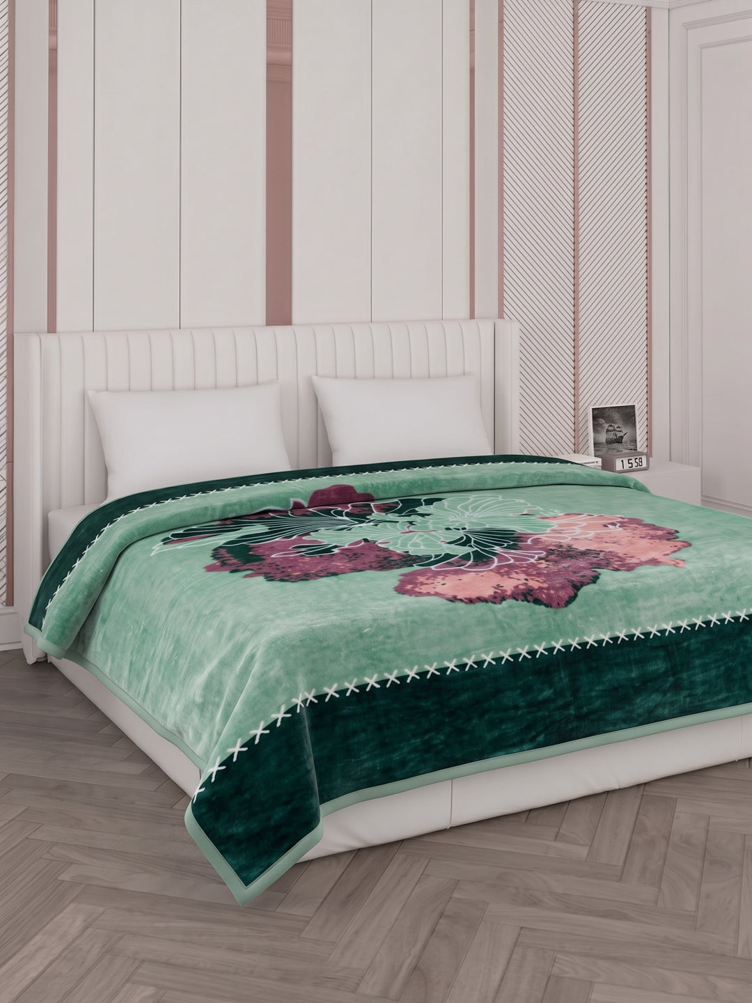 Printed Double Bed 1 Ply 500 GSM Blanket for Winter (Regal), Weight 2.4 kg