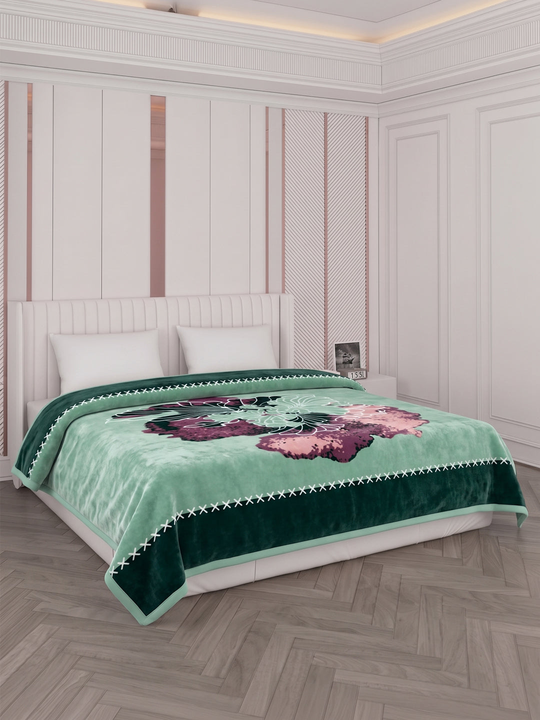 Printed Double Bed 1 Ply 500 GSM Blanket for Winter (Regal), Weight 2.4 kg