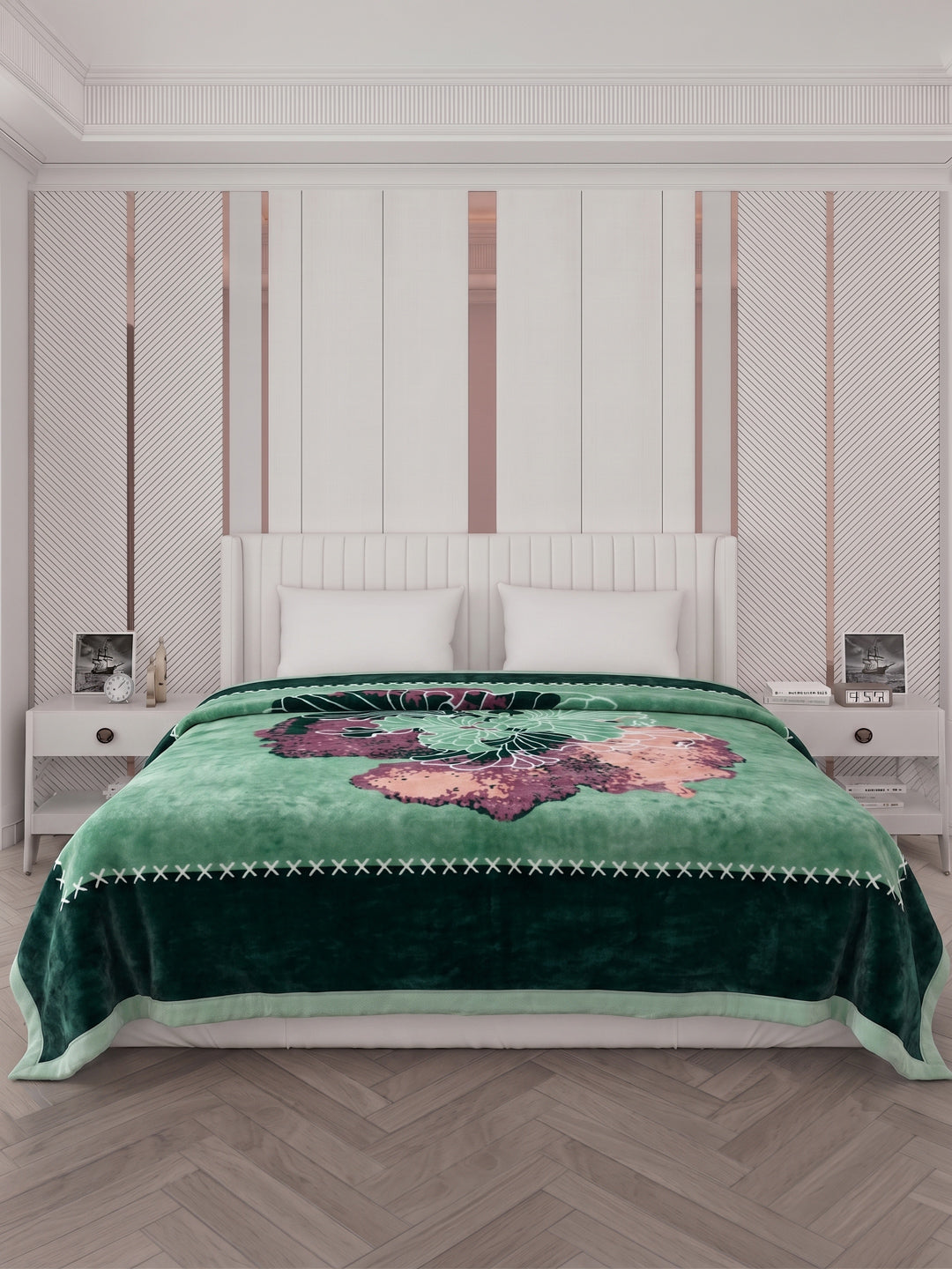 Printed Double Bed 1 Ply 500 GSM Blanket for Winter (Regal), Weight 2.4 kg