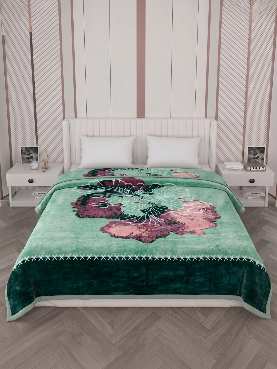Printed Double Bed 1 Ply 500 GSM Blanket for Winter (Regal), Weight 2.4 kg