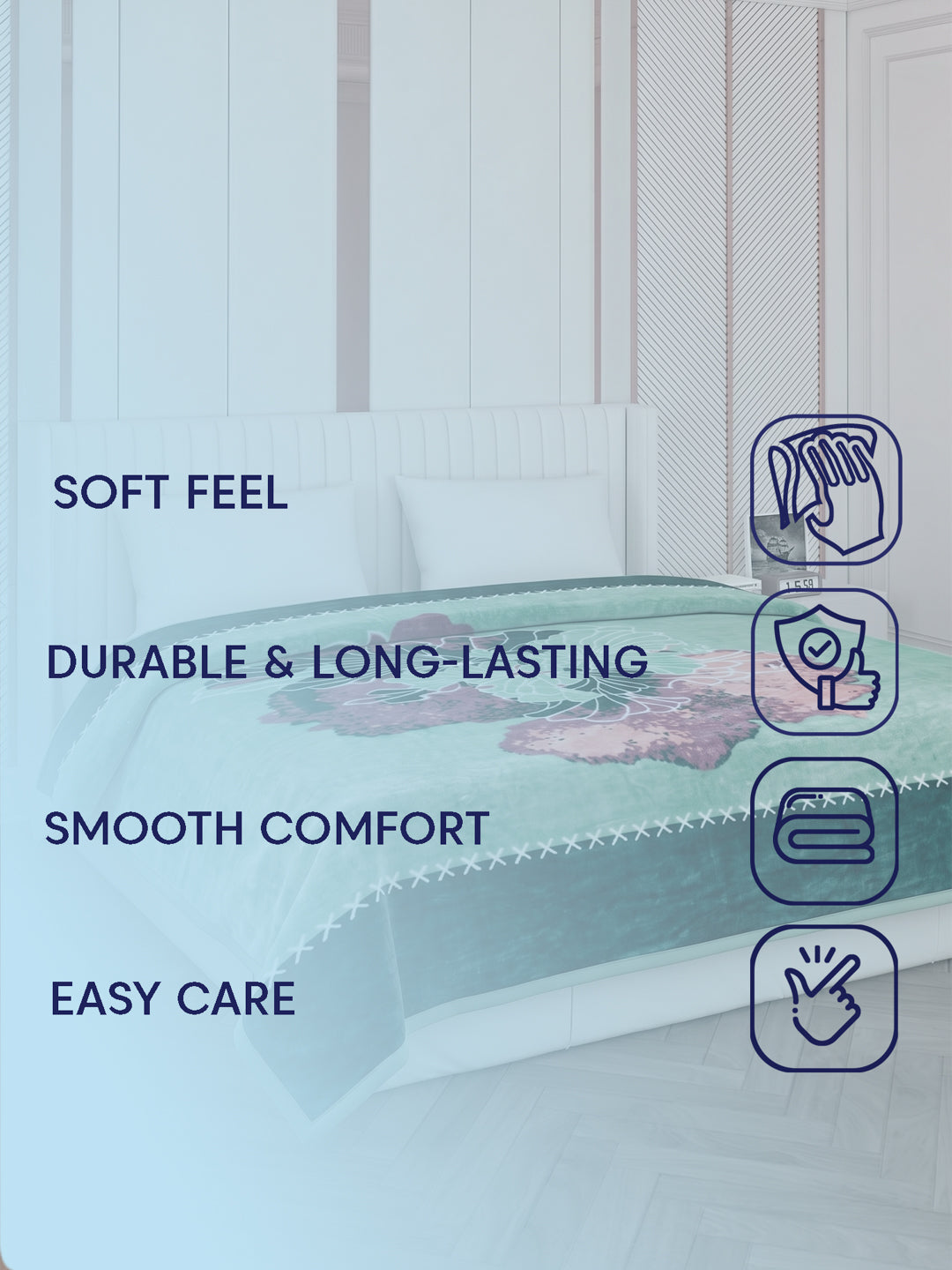 Printed Double Bed 1 Ply 500 GSM Blanket for Winter (Regal), Weight 2.4 kg