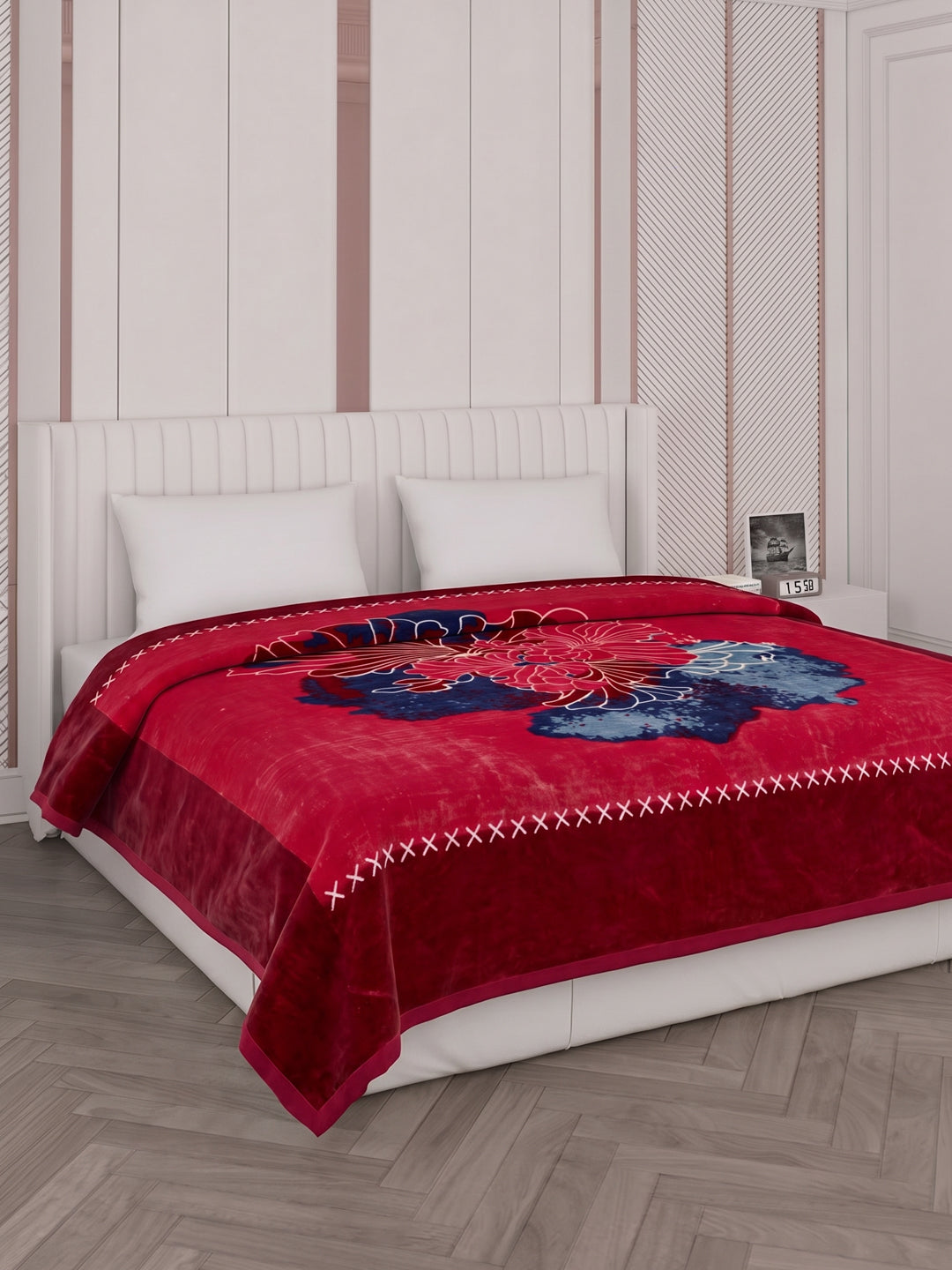 Printed Double Bed 1 Ply 500 GSM Blanket for Winter (Regal), Weight 2.4 kg