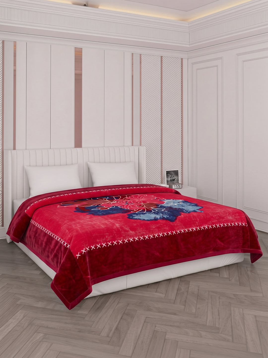 Printed Double Bed 1 Ply 500 GSM Blanket for Winter (Regal), Weight 2.4 kg