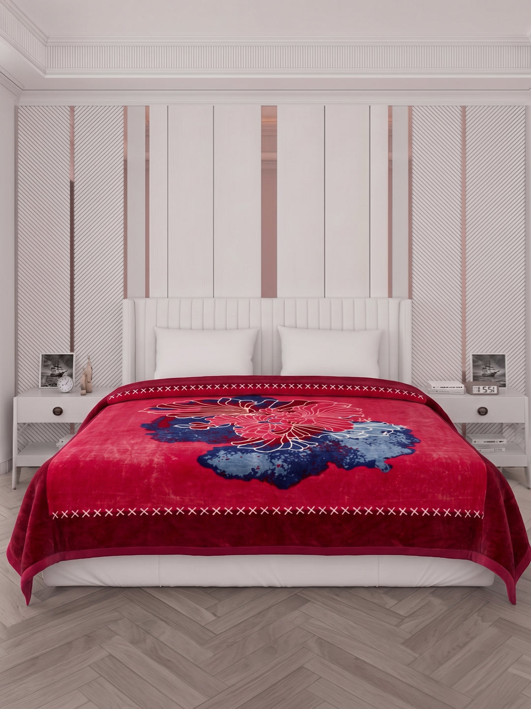 Printed Double Bed 1 Ply 500 GSM Blanket for Winter (Regal), Weight 2.4 kg