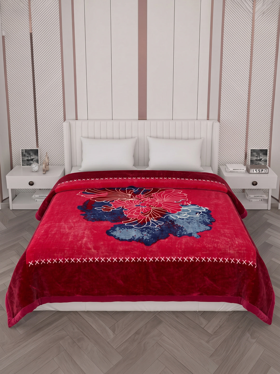 Printed Double Bed 1 Ply 500 GSM Blanket for Winter (Regal), Weight 2.4 kg