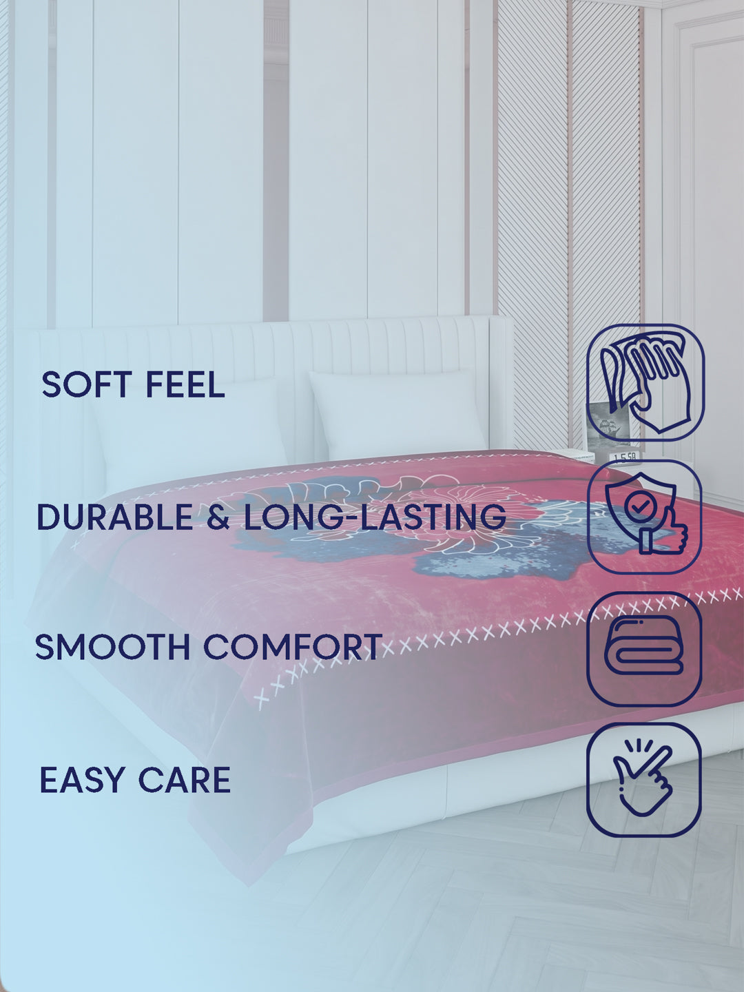 Printed Double Bed 1 Ply 500 GSM Blanket for Winter (Regal), Weight 2.4 kg