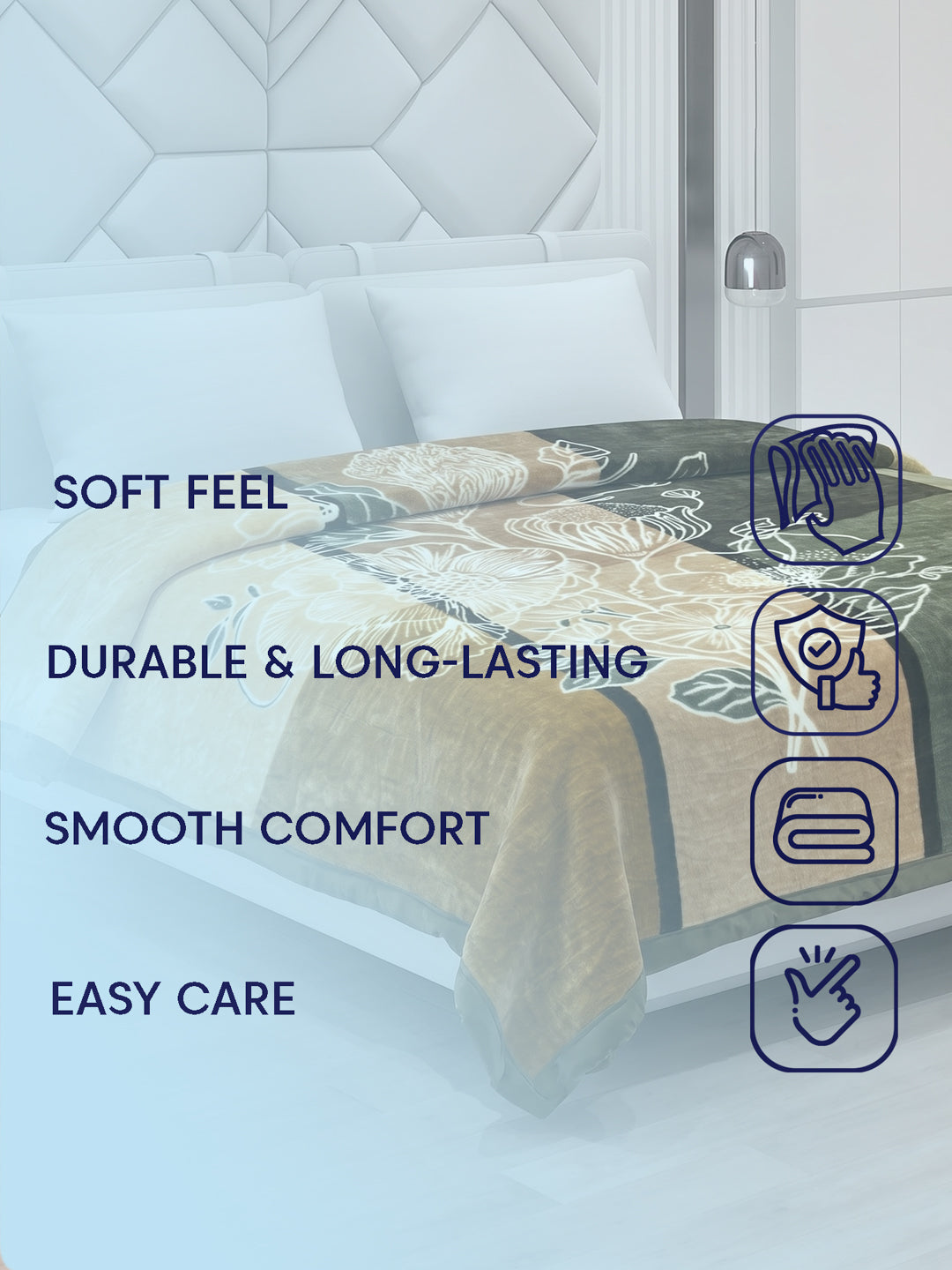 Printed Double Bed 1 Ply 500 GSM Blanket for Winter (Regal), Weight 2.4 kg