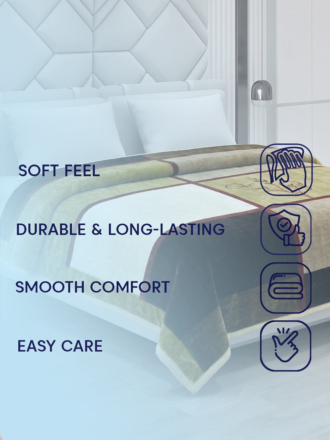 Printed Double Bed 1 Ply 500 GSM Blanket for Winter (Regal), Weight 2.4 kg