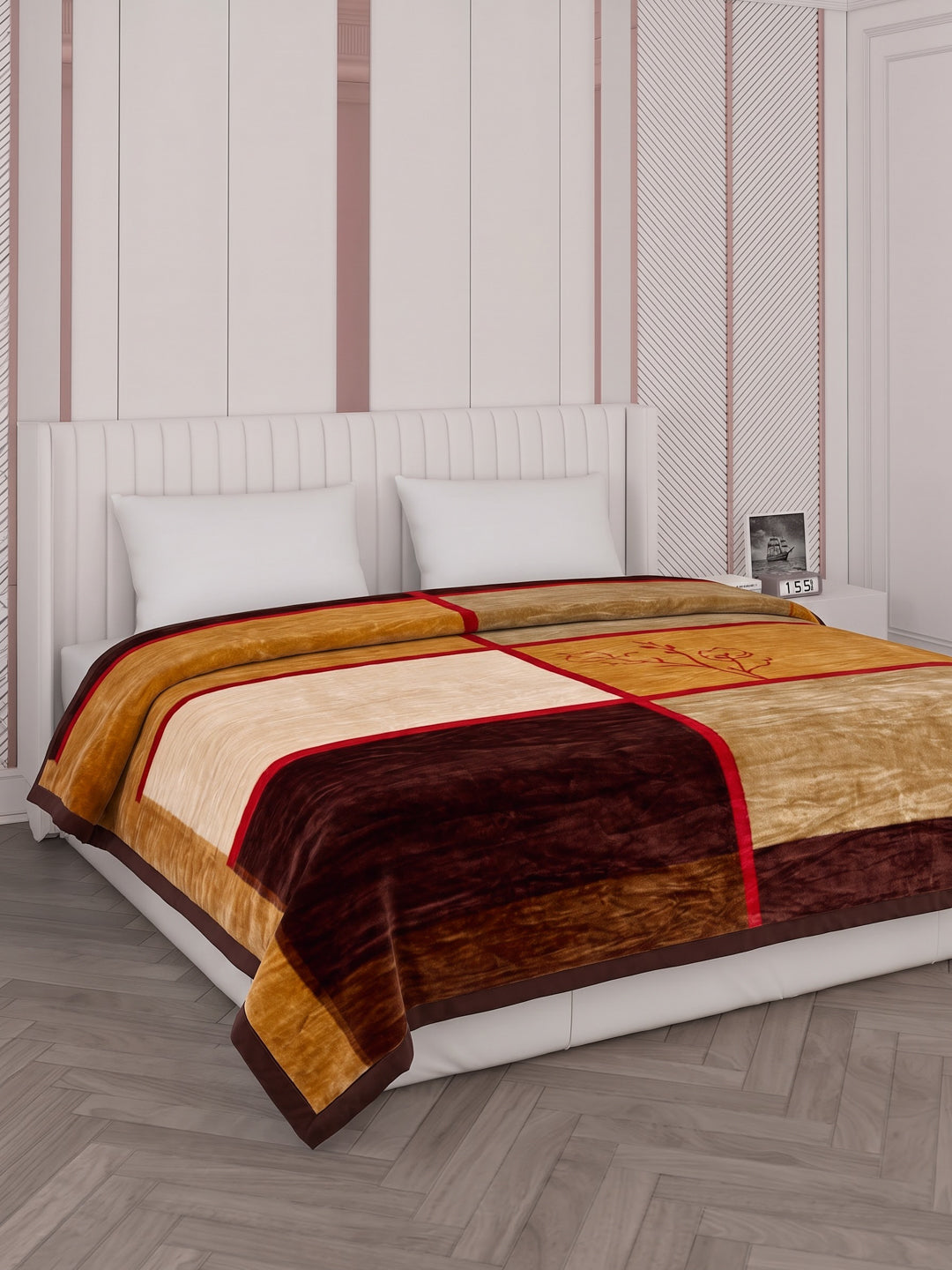 Printed Double Bed 1 Ply 500 GSM Blanket for Winter (Regal), Weight 2.4 kg