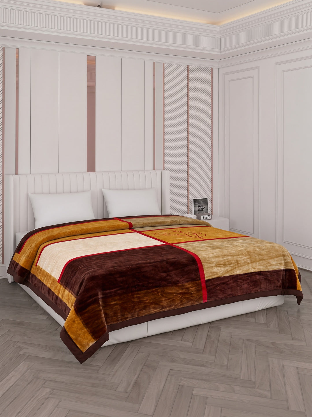 Printed Double Bed 1 Ply 500 GSM Blanket for Winter (Regal), Weight 2.4 kg