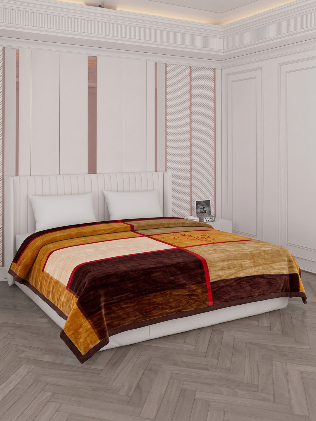 Printed Double Bed 1 Ply 500 GSM Blanket for Winter (Regal), Weight 2.4 kg