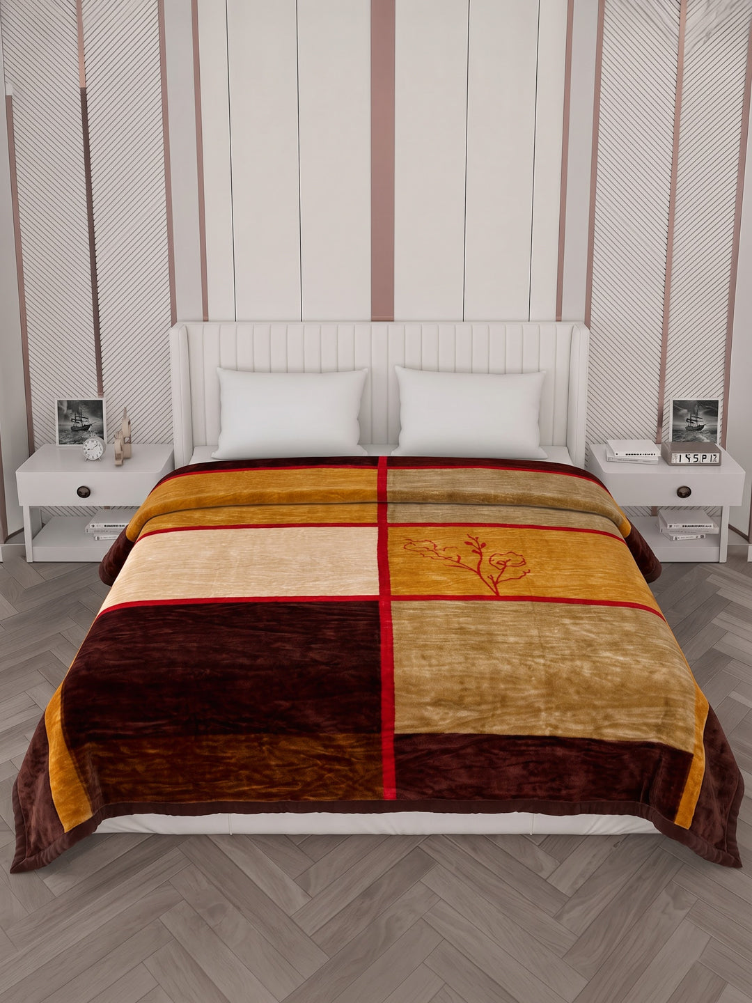 Printed Double Bed 1 Ply 500 GSM Blanket for Winter (Regal), Weight 2.4 kg